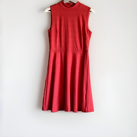 Cynthia‎ Rowley Women’s Size 2 Mock Neck Skater Dress Stretchy Fit & Flare - Picture 1 of 7